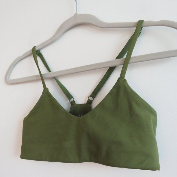 GIRLFRIEND COLLECTIVE V-Neck Bralette in Clover Green Sports Workout - XXS - Picture 6 of 12